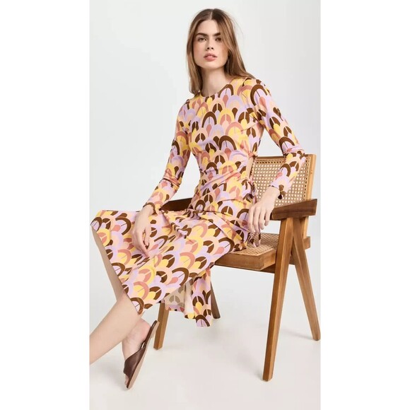 NWT. $595 CARA CARA Cutout Cotton Jersey Dress In Multi XS. multi color - Picture 1 of 12